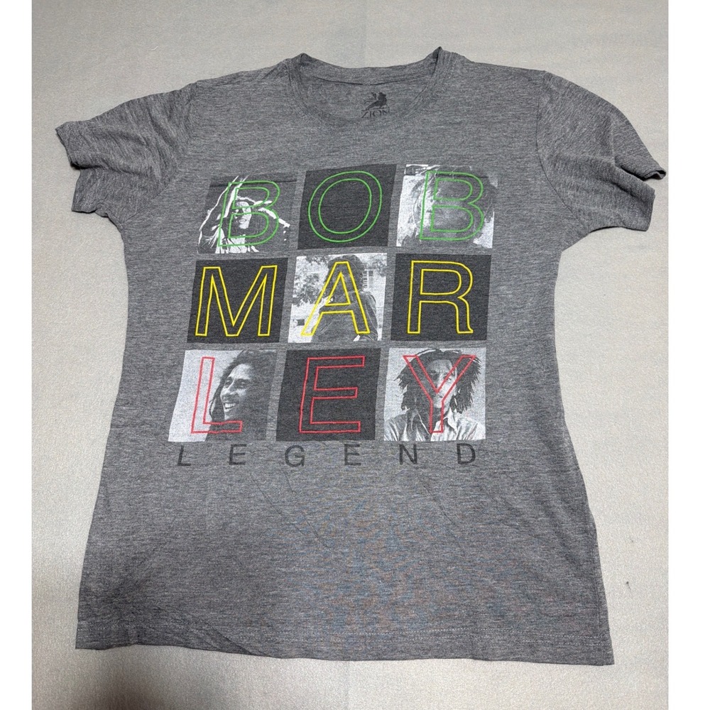 Zion Bob Marley‎ Legend Graphic T-Shirt Mens Small Gray Heather Reggae Music Tee